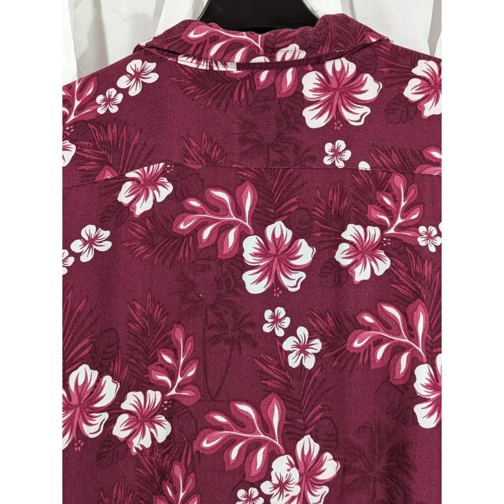 VT Hokies Vintage Maroon Hawaiian Button Up Shirt 2XL Chiliwear Embroidered - Picture 6 of 6